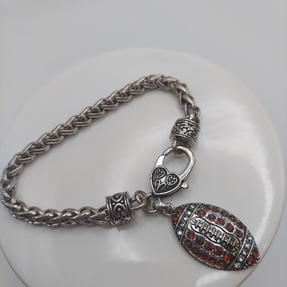 Vintage Rhinestone Football Bracelet,GC. - Picture 1 of 7